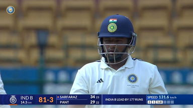DULEEP TROPHY 2024, India A vs India B: Sarfaraz Khan's counter-attacking 46(36)
