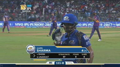 Q1: MI vs RPS – Karn Sharma Wicket