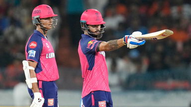 Counter-attacking Riyan Parag puts on a show with 77(49)