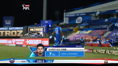 M55: DC vs RCB – Shreyas Iyer Wicket