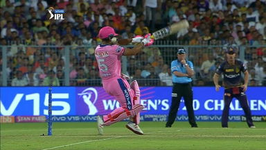 Ouch! Russ bouncer hits Riyan on helmet