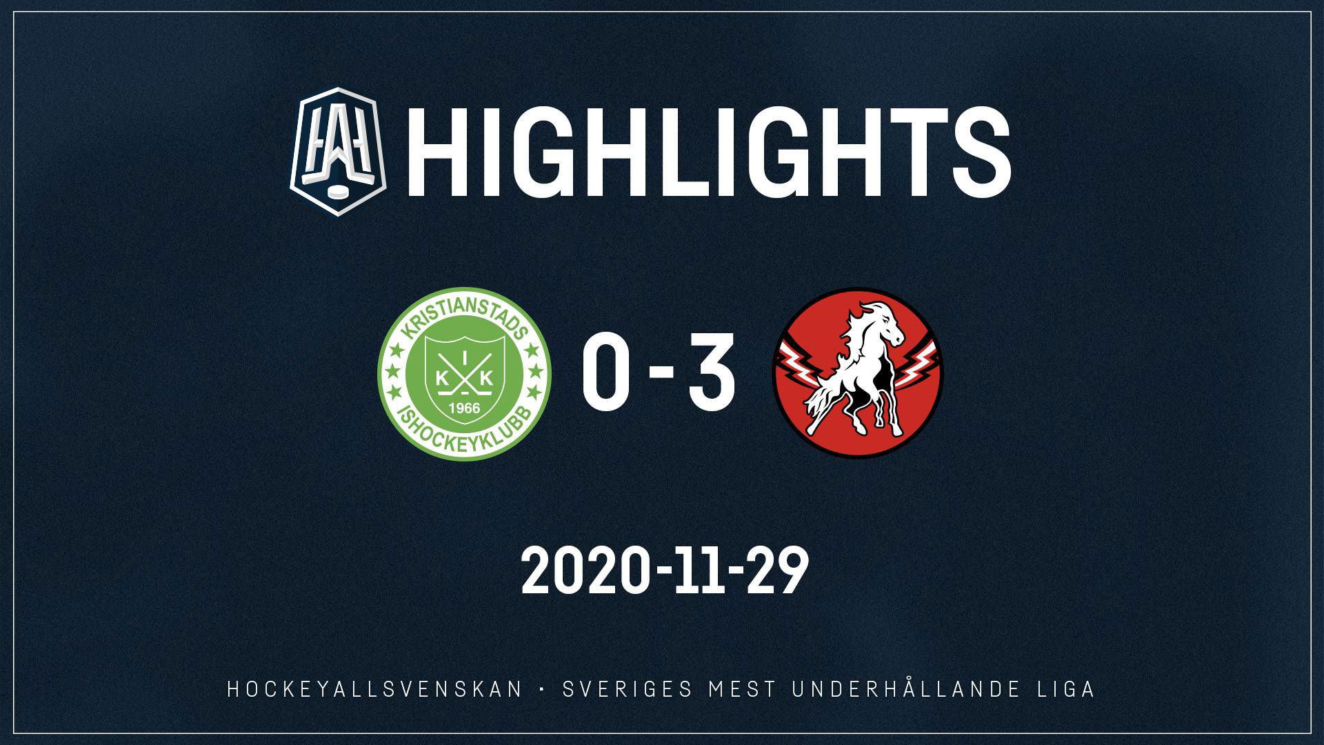 2020-11-29 Kristianstad - Vita Hästen 0-3