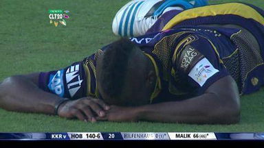CLT20 2014 M21: KKR vs HOB –   Highlights