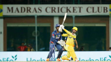 6 & 6: Conway smashes a couple into the stands off Krunal