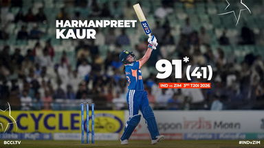 91*(41): Harmanpreet Kaur-nage in Raipur