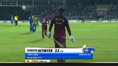 IND vs WI 2019, 2nd T20I: Shimron Hetmyer Wicket