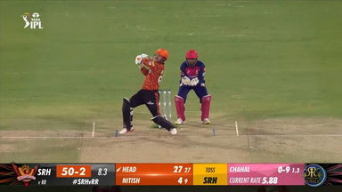 M50: SRH vs RR – Travis Head Six