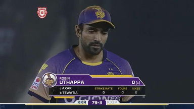 M49: KXIP vs KKR – Robin Uthappa Wicket