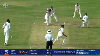 Ranji Trophy 2025-26, Gujarat vs Railways: Karn Sharma's aggressive knock of 60(64)