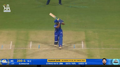 IPL 2025 Eliminator: GT vs MI - Naman Dhir Six
