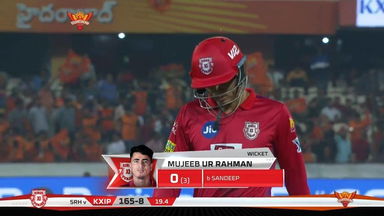 M48: SRH vs KXIP – Mujeeb Ur Rahman Wicket