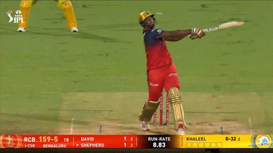 IPL 2025 M52: RCB vs CSK - Romario Shepherd Six