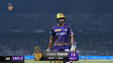 M19: KKR vs SRH – Shardul Thakur Wicket