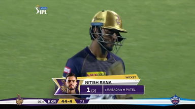 M10: DC vs KKR – Nitish Rana Wicket