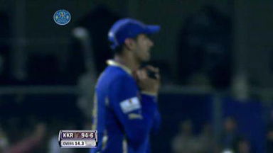 Match 7 RR vs KKR – Shukla's Wicket