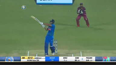 IND vs WI 2019, 2nd T20I: Shivam Dube Six