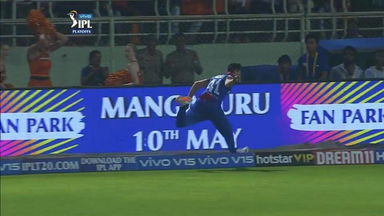Shreyas runs, catches, but it's a Six
