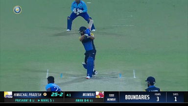 Syed Mushtaq Ali Trophy 2022 Final : Nikhil Gangta goes 4, 4, 4 against Aman Khan