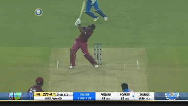 IND vs WI 2019, 3rd ODI: Nicholas Pooran Six