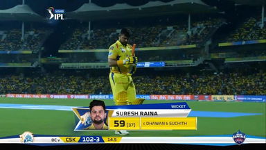M50: CSK vs DC – Suresh Raina Wicket