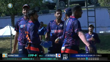SMAT 2023, Karnataka vs Uttar Pradesh: Fall of Wickets