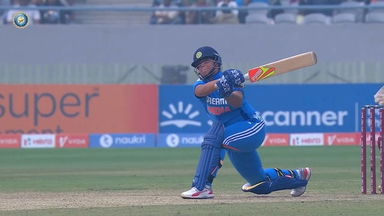 Smashed: Richa Ghosh cracks India's first six