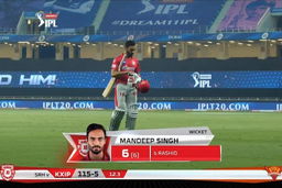 M22: SRH vs KXIP – Mandeep Singh Wicket