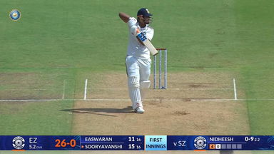 Duleep Trophy 2026 Final, EZ vs SZ: Vaibhav Sooryavanshi's brisk knock of 44(37)