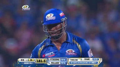 M27: MI vs RCB –  Kieron Pollard Wicket