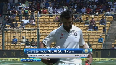 IND vs AUS 2017 - 2nd Test day 1 : Cheteshwar Pujara Wicket