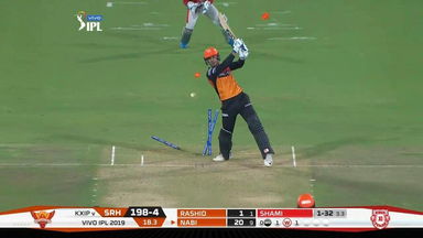 Shami sends Nabi's stumps for a toss