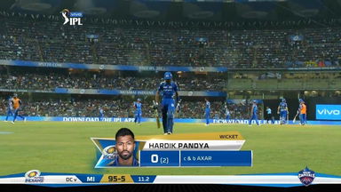 M03: MI vs DC – Hardik Pandya Wicket