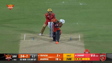 M14: SRH vs PBKS – Rahul Tripathi Six