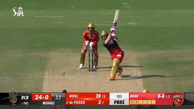 M27: PBKS vs RCB –  Faf Du Plessis  Six