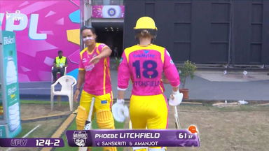 Wicket: Match 10, UP Warriorz vs Mumbai Indians, WPL 2026: Phoebe Litchfield Wicket