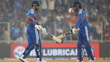 6, 4, 6, 6, 4! Hardik-Tilak light up Ahmedabad with massive over