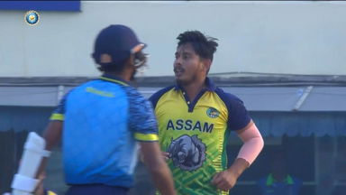 SMAT 2023 PQF 2: 4, 4, 4, 4, W: An over of mixed emotions for Abhimanyu Easwaran & Mrinmoy Dutta