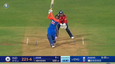 IND vs ENG 2025, 5th T20I: Abhishek Sharma Six