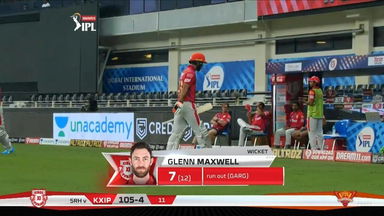 M22: SRH vs KXIP – Glenn Maxwell Wicket