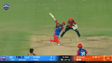 IPL 2025 M10: DC vs SRH - Abishek Porel Six