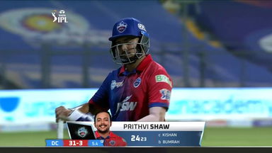 M69: MI vs DC – Prithvi Shaw Wicket