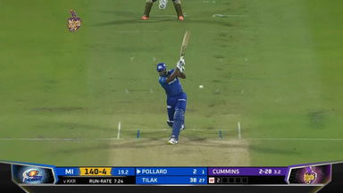 M14: KKR vs MI – Kieron Pollard Six