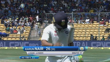 IND vs AUS 2017 - 2nd Test day 1 : Karun Nair Wicket