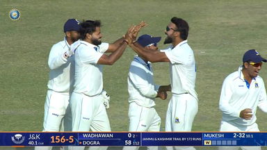 Ranji Trophy 2025-26 SF2, Bengal vs J & K: J & K 1st Innings Fall of Wickets