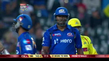 M14: CSK vs MI – Kieron Pollard six