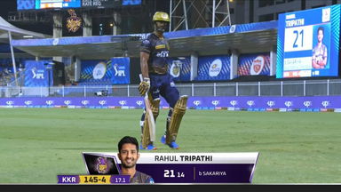 M54: KKR vs RR – Rahul Tripathi Wicket