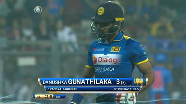 IND vs SL 2017, 3rd T20I: Danushka Gunathilaka Wicket