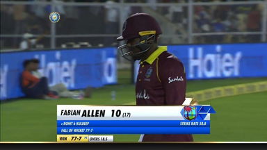 IND vs WI 2018, 4th ODI: Fabian Allen Wicket