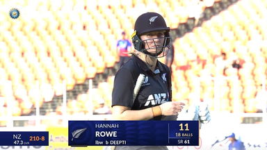 IND-W vs NZ-W 2024, 3rd ODI: Hannah Rowe Wicket