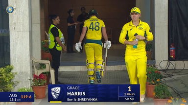 IND-W vs AUS-W 2023-24, 1st T20I: Grace Harris Wicket